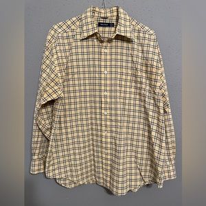 Mens XL Nautica Yellow stripped button up pocket shirt.